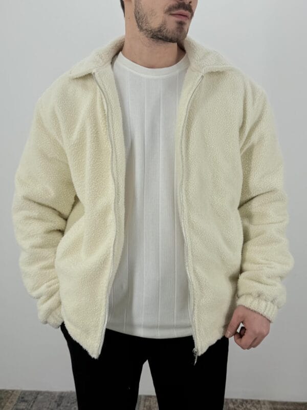 Soft Peluş Bomber Mont-Krem