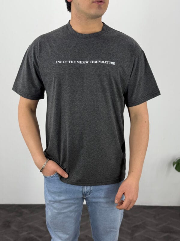 Gazate-Sırt Baskılı Oversize T-shirt Antrasit