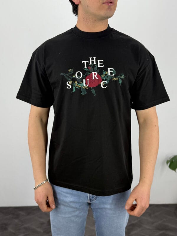 Gül Sırt baskılı Oversize T-shirt