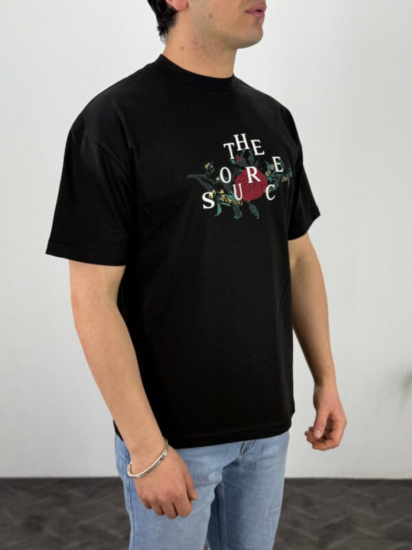 Gül Sırt baskılı Oversize T-shirt - Görsel 2