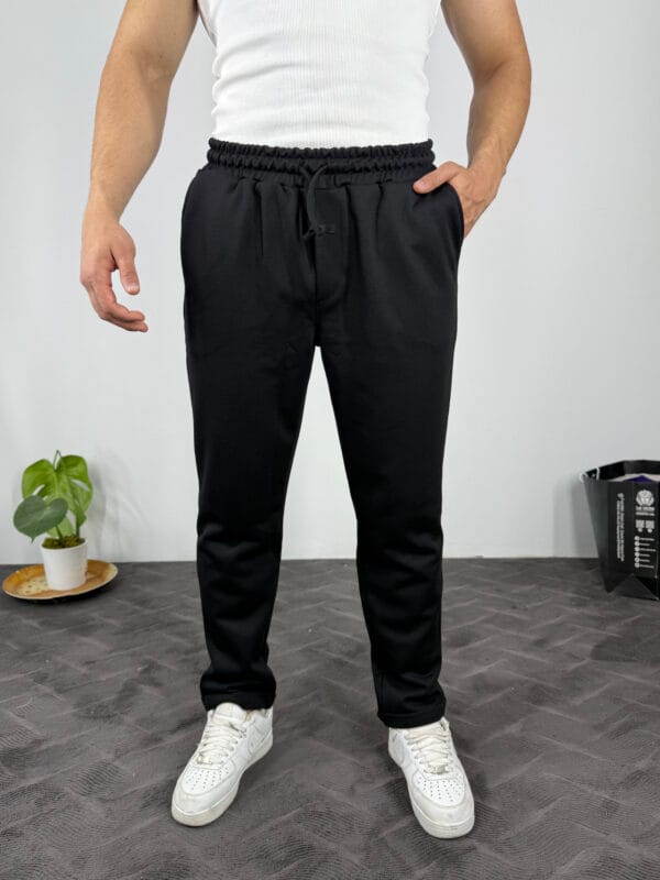 MR Boyfriend Kalıp Jogger Kumaş Pantolon-Siyah