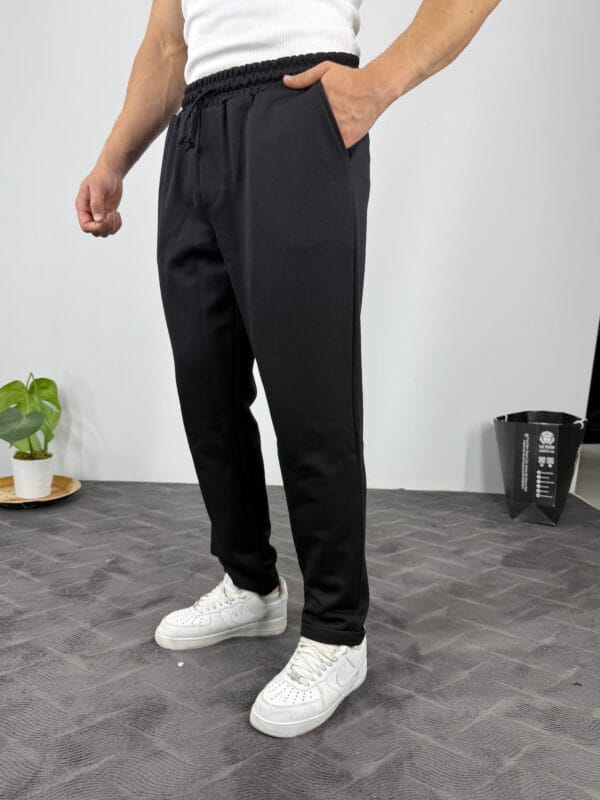 MR Boyfriend Kalıp Jogger Kumaş Pantolon-Siyah - Görsel 3
