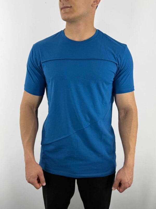 CY Basic dikiş detaylı Tshirt-Mavi