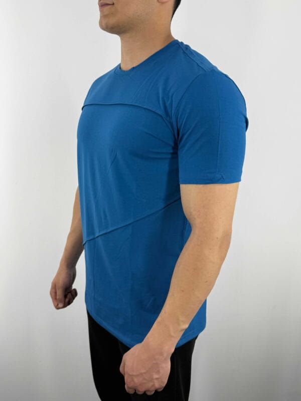 CY Basic dikiş detaylı Tshirt-Mavi - Görsel 2
