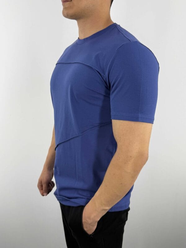 CY Basic dikiş detaylı Tshirt-İndigo - Görsel 2