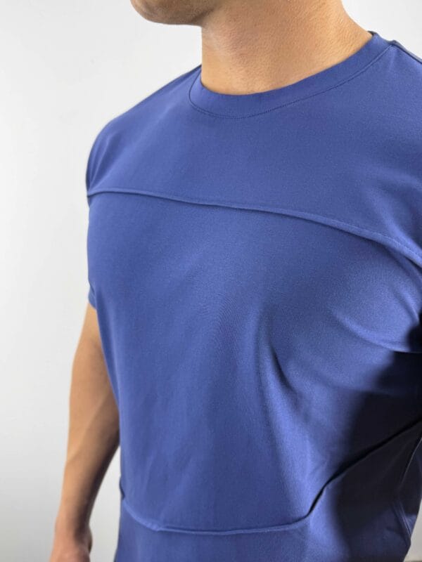 CY Basic dikiş detaylı Tshirt-İndigo - Görsel 4