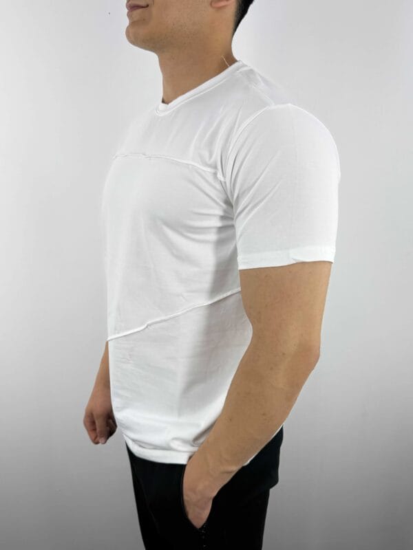 CY Basic dikiş detaylı Tshirt-Beyaz - Görsel 2