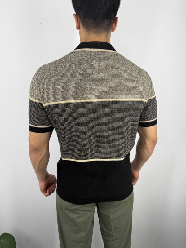 A11 Keten Pamuk Karışımı Premium Triko Tshirt-Siyah - Görsel 3