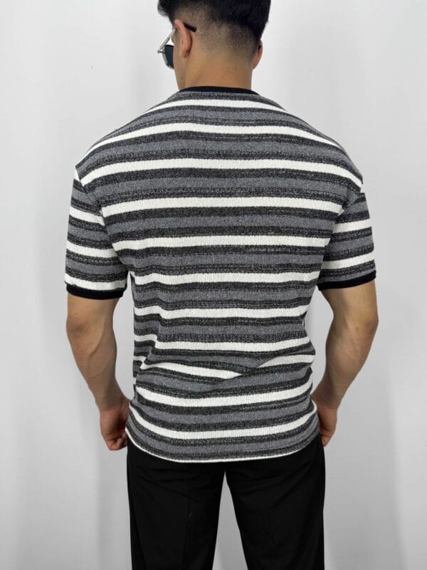 A42 Cep Detaylı Jakarlı Tshirt-Siyah - Görsel 3