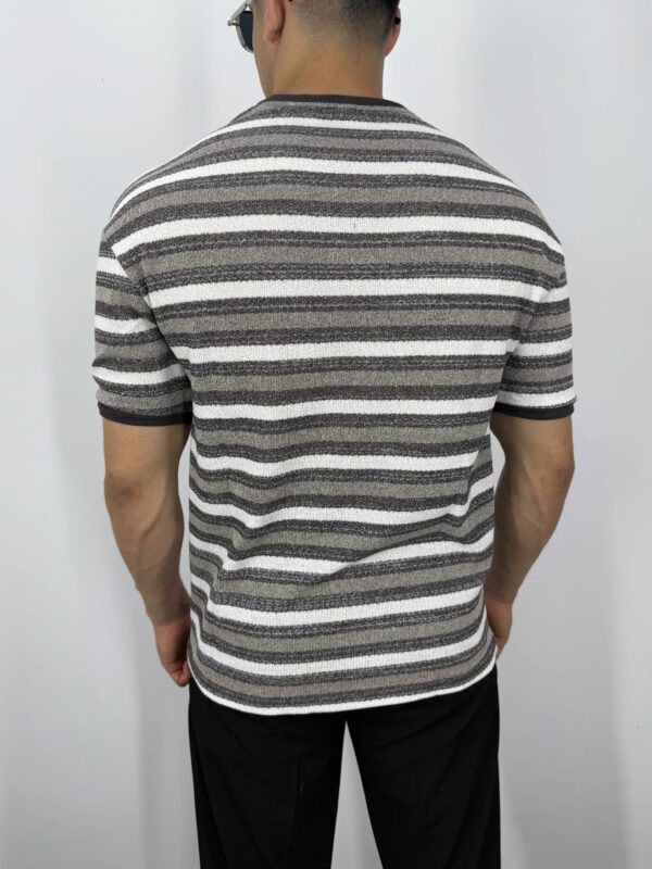 A42 Cep Detaylı Jakarlı Tshirt-Kahve - Görsel 3